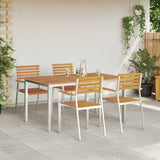 Garden Dining Set 5 pcs Solid Acacia Wood and Stainless Steel 3334775