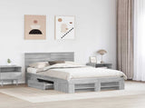 Bed Frame Grey Sonoma 120 x 200 cm Engineered Wood 3408786