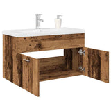 Sink Cabinet with Built-in Basin and Faucet Old Wood 3328907