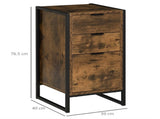 Bedroom Chest of Drawers Set of 2, Industrial 3-Drawer Dresser, Storage Drawers Unit with Metal T3398P378100