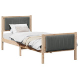 Bed frame Brown and dark grey 80 x 200 cm Solid pine wood 878500