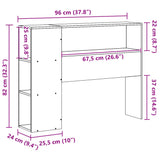 Headboard with Storage 90 cm Solid Wood Pine 855642
