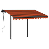 Manual Retractable Awning with LED 3.5x2.5 m Orange and Brown 3070125