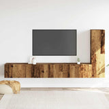 Wall Mounted TV cabinets 3 pcs Old Wood Engineered Wood 3328983