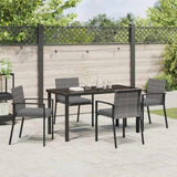 Garden Dining Set 5 pcs Grey Powder-Coated Steel 3379256