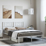 Metal Bed Frame without Mattress with Headboard White 150x200cm 355514