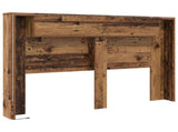 Storage Headboard with LED Old Wood 160 cm Engineered Wood 8009446