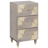Sideboard Grey and Gold 40 x 33 x 75 cm Solid Mango Wood 4018795