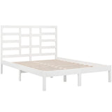 Bed Frame without Mattress White Solid Wood 120x190 cm Small Double 3105766