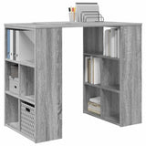 Desk with Shelf Grey Sonoma 90 x 50 x 75 cm Engineered Wood 869511