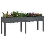 Planter with Liner Grey 203x53x76 cm Solid Wood Fir 364241