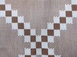 Outdoor Rug Geometric ARAKIL Brown and White 400 x 300 cm 42003482