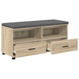 Hall Bench with Cushion with Drawer Sonoma Oak 100 x 38 x 46 cm 891466