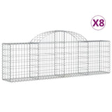Arched Gabion Baskets 8 pcs 200x30x60/80 cm Galvanised Iron 3146074