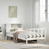 Bookcase Bed without Mattress White 75x190 cm Small Single Solid Wood Pine 3321677