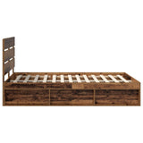Bed Frame with Headboard Old Wood 160 x 200 cm Solid Pine Wood 3411726