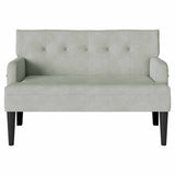 Chesterfield Bench Light Grey 112 x 65.5 x 75 cm Velvet 42019286