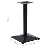 Bistro Table Leg Black 41x41x72 cm Cast Iron 325437