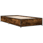 ZNTS Bed Frame Smoked Oak 90x200 cm Engineered Wood and Metal 845113