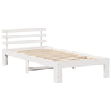 Bed Frame with Headboard White 90 x 200 cm Solid Pine Wood 872627