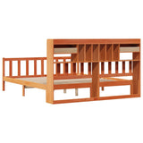 Bookcase Bed without Mattress Wax Brown 200x200 cm Solid Wood Pine 3321765