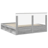 Bed Frame Grey Sonoma 200 x 200 cm Solid Pine Wood 3409314