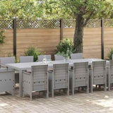 Garden Dining Set with Cushion 13 pcs Light grey Poly rattan 3378628