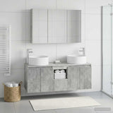 Bathroom Cabinet Set 4 pcs Concrete Grey Engineered Wood 3406586