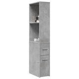 Narrow Bathroom Cupboard with Wheels Concrete Grey Engineered Wood 855298