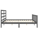 Bed Frame without Mattress Grey 200x200 cm Solid Wood Pine 3191928
