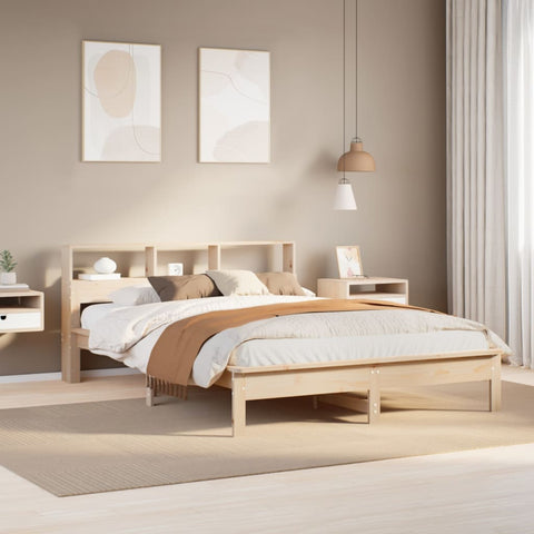 ZNTS Bed Frame without Mattress 140x200 cm Solid Wood Pine 3309737