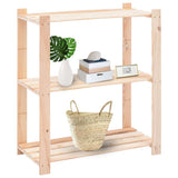 3-Tier Storage Racks 10 pcs 80x38x90 cm Solid Pinewood 150 kg 3051120