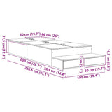 Storage Bed Frame with Drawer Sonoma Oak 100 cm Engineered Wood 3335615