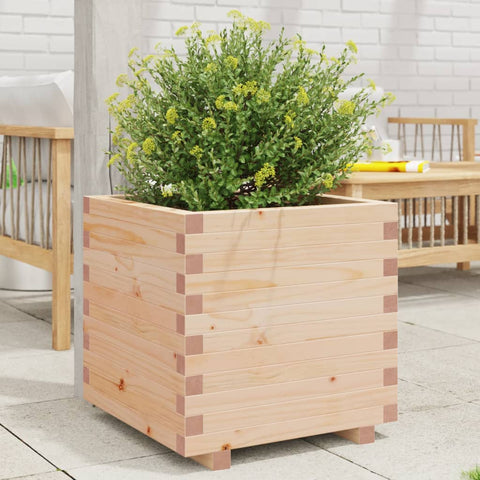 ZNTS Garden Planter 50x50x49.5 cm Solid Wood Pine 847353