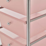 4-Drawer Mobile Storage Trolley Pink Plastic 320400