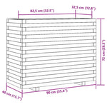 Garden Planter Wax Brown 90x40x72 cm Solid Wood Pine 3282636