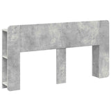 Headboard Cabinet with Storage Concrete Grey Engineered Wood 8001213