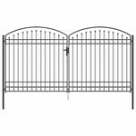 Fence gate with Lock Grey 400 x 200 cm Steel 42008945