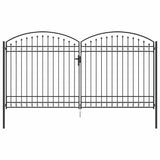 Fence gate with Lock Grey 400 x 200 cm Steel 42008945