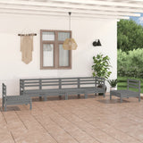 6 Piece Garden Lounge Set Grey Solid Pinewood 3082544