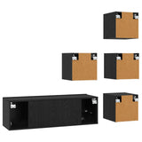 TV Cabinet Set 5 pcs 100 x 30 x 30 cm Black Oak Engineered Wood 3438605