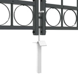 Garden Fence Gate with Arched Top Grey 4 x 1.25 m Steel 42008954