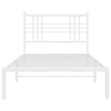 Metal Bed Frame without Mattress with Headboard White 90x200cm 376366