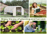Walk-in Polytunnel Greenhouse Green House with Roll-up Sidewalls, UV-resistant PE Cover, 3 x 2 x 2m, T3398P317759