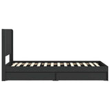 Bed Frame with Storage and Headboard Black 90 x 190 cm 3414062