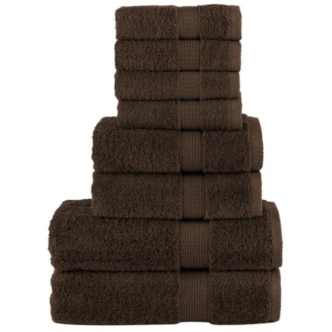 8 Piece Premium Towel Set SOLUND Brown 600 gsm 137540