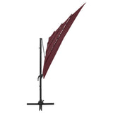 Garden Parasol Bordeaux Red Polyester Large Foldable 313824