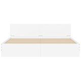 Bed Frame White Engineered wood, Plywood 200 x 200 cm for mattress 3207581