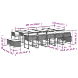 15 Piece Garden Dining Set with Cushions Beige Poly Rattan 3211354