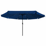 Garden Parasol 395 x 395 x 245 cm Polyester Round Azurblau 42003651